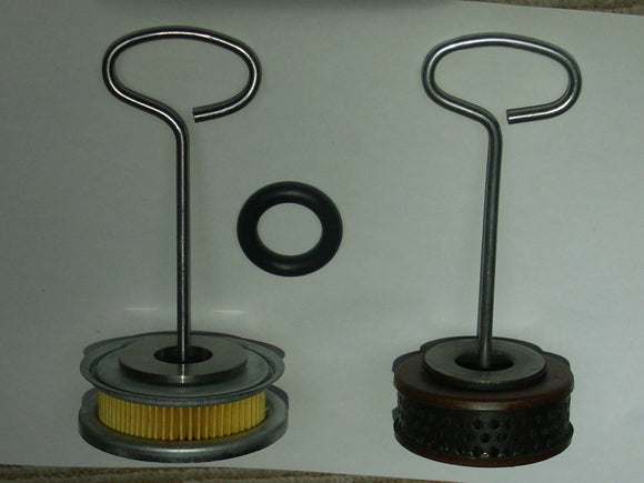 Later Style Wire Handle mounted Filter, new Filter Kit left side, original Filter right side 